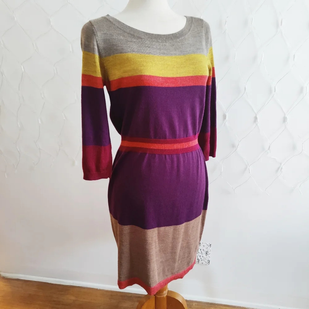 ¤ Loft Colorblock Knit Dress • Stretchy • Size Small